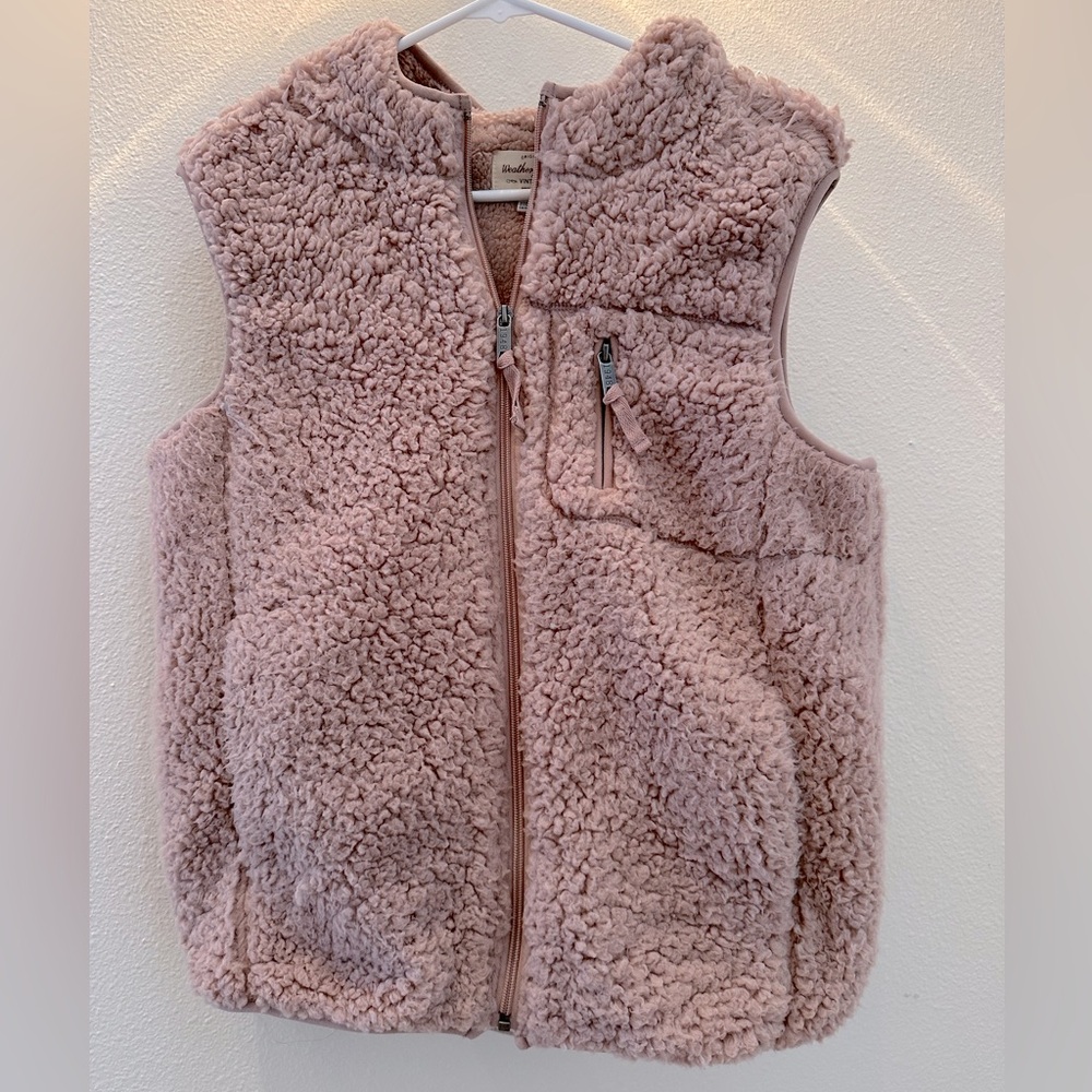 Light pink fuzzy vest